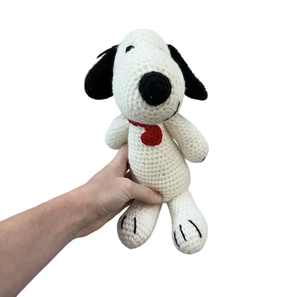 Crochet Snoopy Stuffed Animal 12” Made In Ireland Peanuts Handmade - Read Descpt